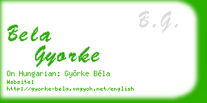 bela gyorke business card